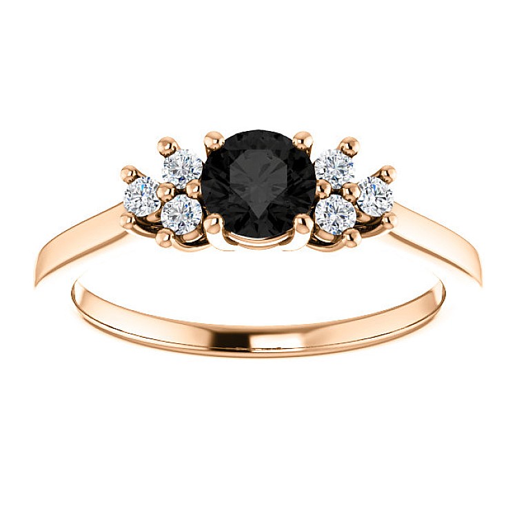 Engagement ring i71604DnDi in Gold with Black Diamond and Diamonds