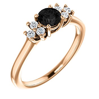 Engagement ring i71604DnDi in Gold with Black Diamond and Diamonds