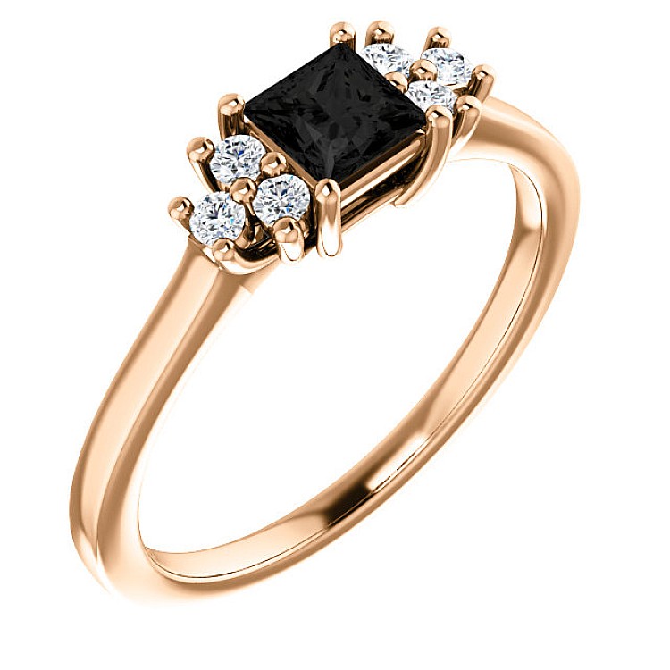 Engagement ring i71604DnDi in Gold with Black Diamond and Diamonds