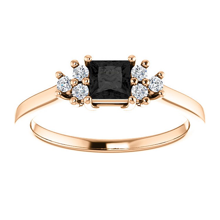 Engagement ring i71604DnDi in Gold with Black Diamond and Diamonds