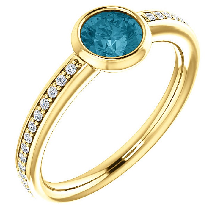 Engagement ring i71646dbdi in Gold with Blue Diamond and Diamonds