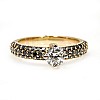 Engagement ring i906DiDn in Gold with Colorless Diamond and Black Diamonds - GIA 0.50ct - 0.70ct