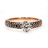 Engagement ring i906DiDn in Gold with Colorless Diamond and Black Diamonds - GIA 0.50ct - 0.70ct