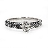 Engagement ring i906DiDn in Gold with Colorless Diamond and Black Diamonds - GIA 0.50ct - 0.70ct