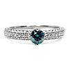 Platinum ring with Blue Diamond and Diamonds p906Dbdi