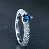 Platinum ring with Blue Diamond and Diamonds p906Dbdi