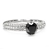 Gold Engagement Ring with Black Diamonds i906DnDn