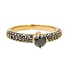 i906DnDn Gold Engagement Ring with Black Diamonds