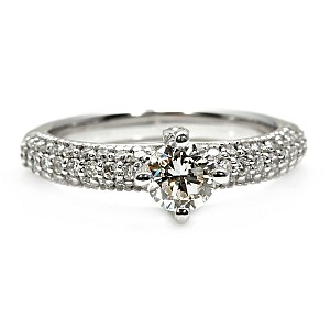 18k White Gold Engagement Ring with GIA Certified Round Diamond i906didi