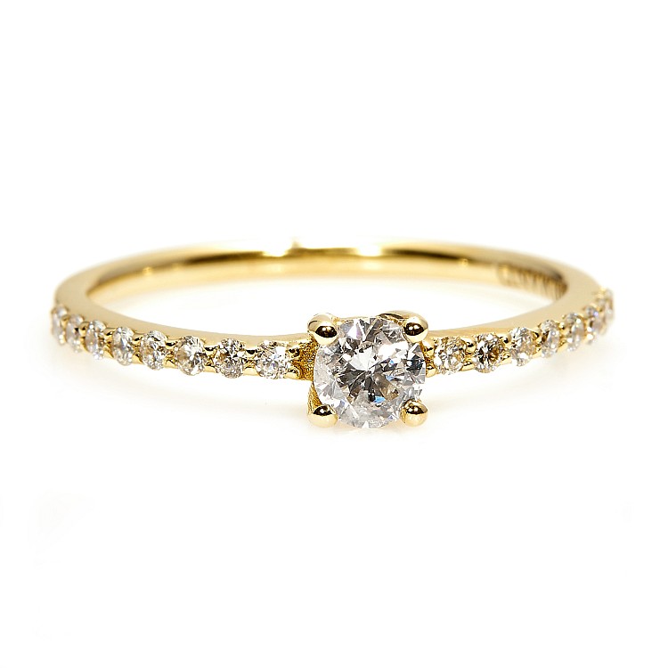 Gold engagement ring with diamonds - GIA 0.30ct - 0.40ct i1221908DiDi