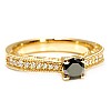 Engagement Ring in 18k Yellow Gold with Black Diamond and Colorless Diamonds i122868dndi