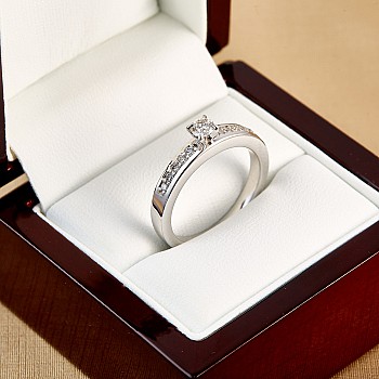 i2321DiDi Gold Engagement Ring with Diamonds 0.20ct - 0.25ct