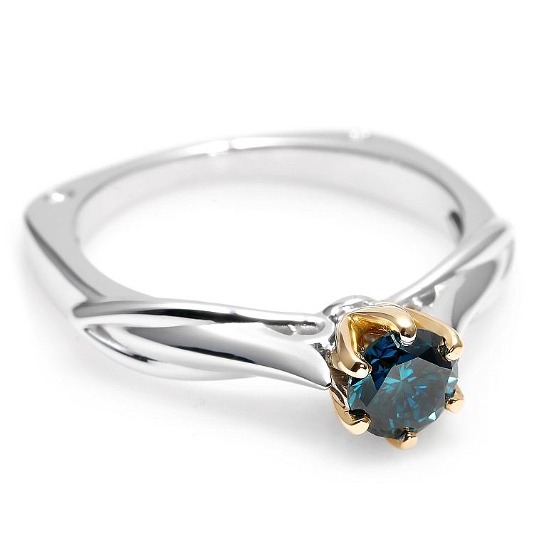 Engagement Ring i2718DB in Gold with Blue Diamond