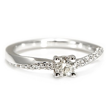 Engagement Ring in 18k White Gold with Colorless Diamonds i588didi