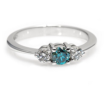 Engagement ring i2748DbDi in Gold with Blue Diamond and Diamonds