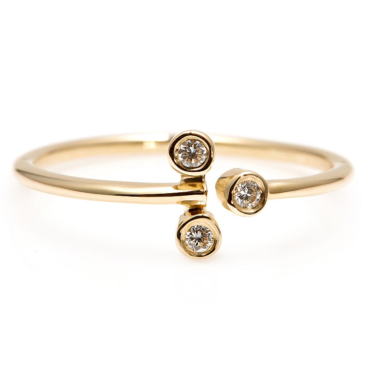 Trendy ring s206 in Gold or Platinum with Natural Diamonds