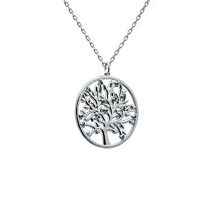 Golden Tree of Life Medallion with Blue Diamonds pan074db