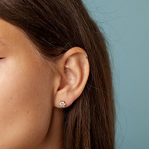 Gold snowflake earrings with diamonds c652didi
