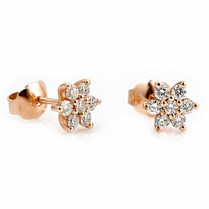 Gold snowflake earrings with diamonds c652didi