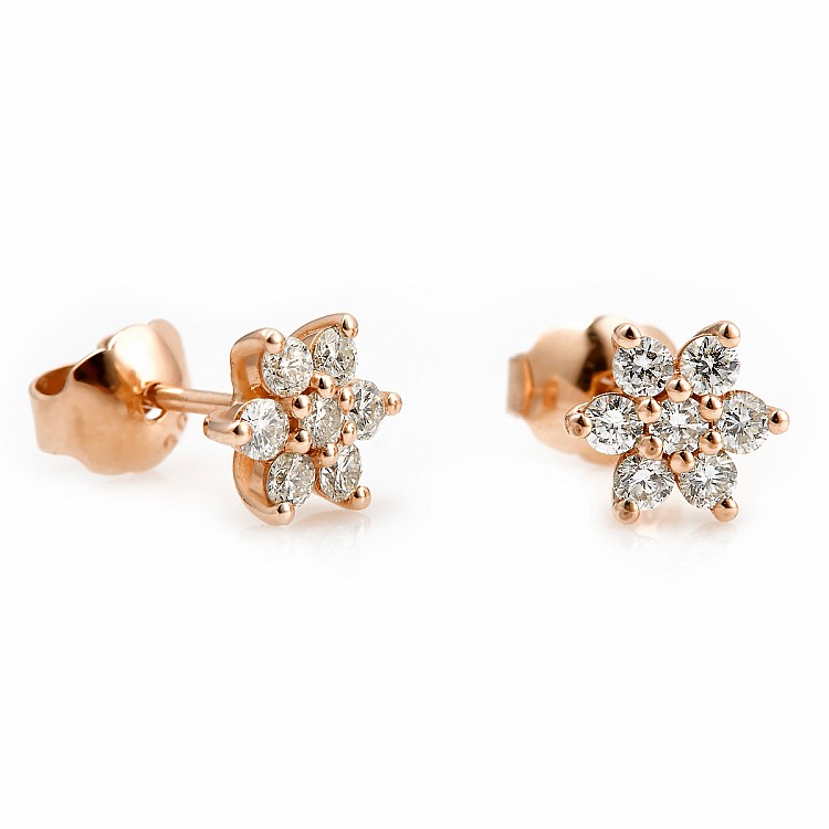 Gold snowflake earrings with diamonds c652didi