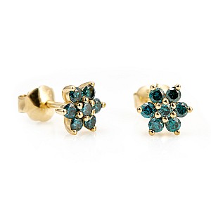 c652db Gold Earrings with Blue Diamonds
