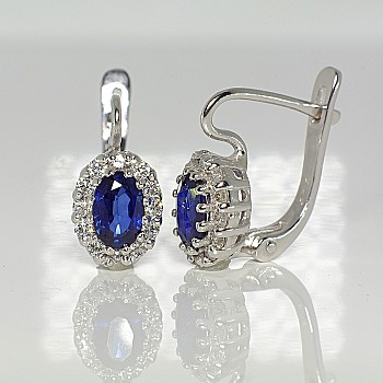 c072SfDi Gold Earrings with Sapphires and Diamonds