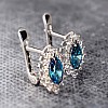 Kate Middleton Earrings in Gold with Blue and Colorless Diamonds c055DbmDi