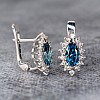 Kate Middleton Earrings in Gold with Blue and Colorless Diamonds c055DbmDi