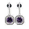 c1175Amdi Gold Earrings with Amethysts and Diamonds