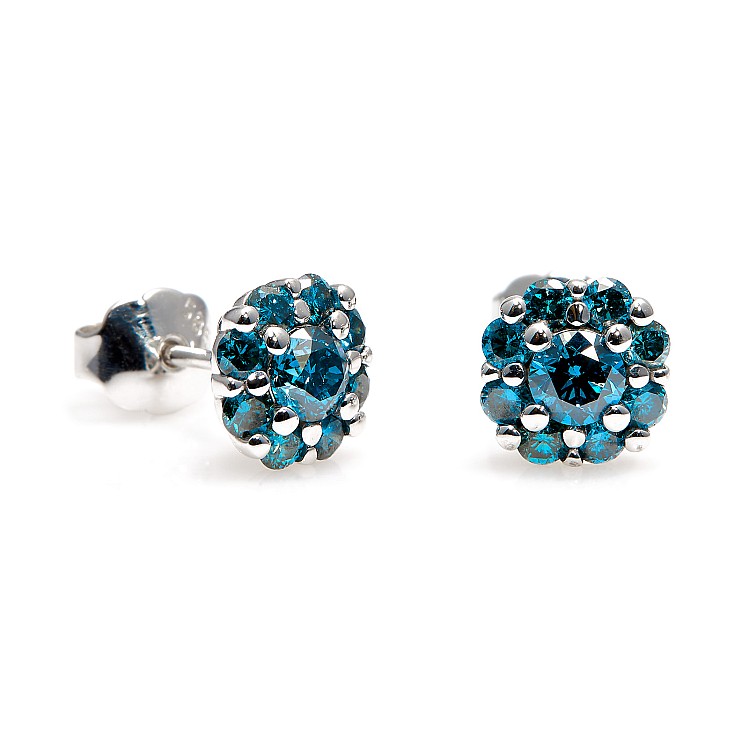 Earrings c122092dbdb in Gold with Blue Diamonds