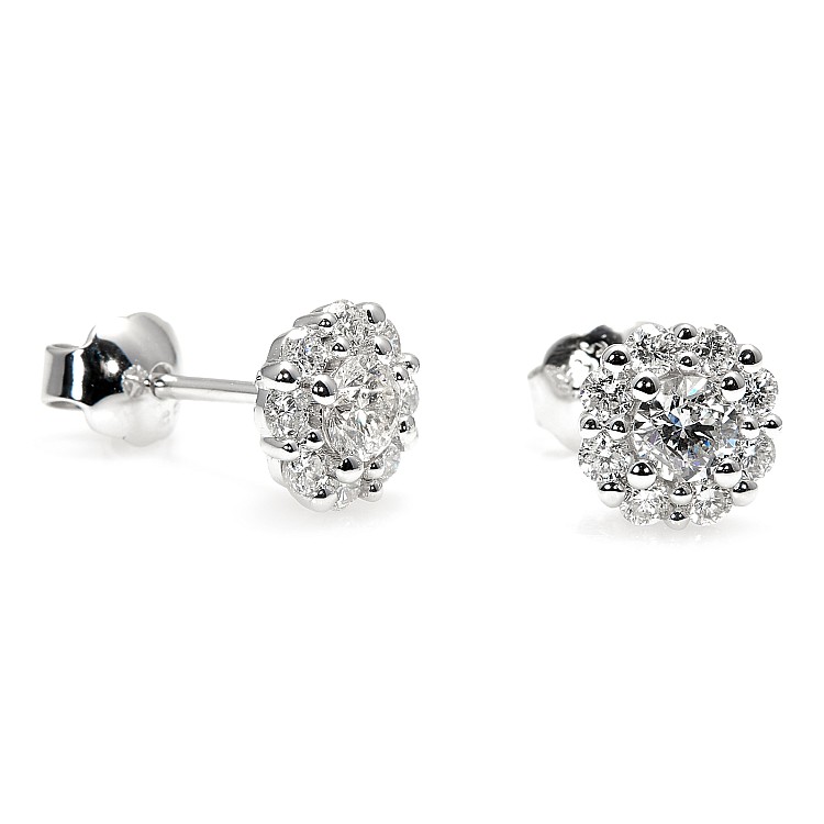 18k White Gold Entourage Earrings with Colorless Diamonds c122092Didi