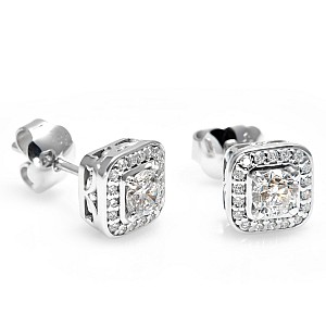 Earrings c122240 in Gold or Platinum with Diamonds