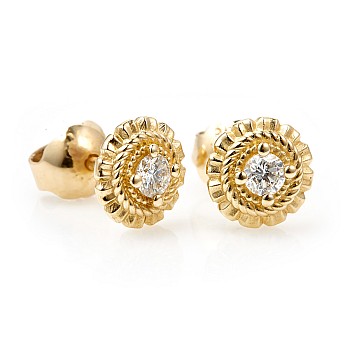 Earrings c1579 in Gold or Platinum with Diamonds