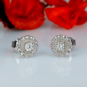 Earrings c1579 in Gold or Platinum with Diamonds
