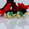 Earrings c1579Sm in Gold or Platinum with Oval Emeralds