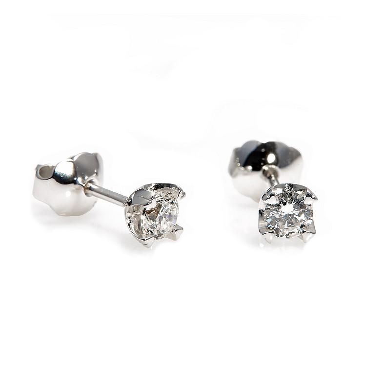 Stud earrings c1626 in Gold with Diamonds - GIA