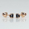 Stud Earrings c1626Dn in Gold with Black Diamonds