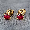 Earrings c1626rb in Gold or Platinum with Rubies