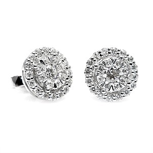 Gold or Platinum Earrings with Colorless Diamonds c1647didi