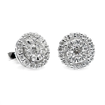 18k White Gold Entourage Earrings with Colorless Diamonds c1647Didi