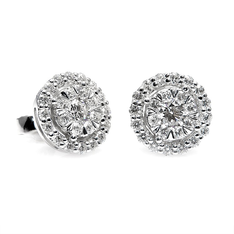 18k White Gold Entourage Earrings with Colorless Diamonds c1647Didi