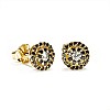 Gold or Platinum Earrings with Colorless and Black Diamonds c1647didn