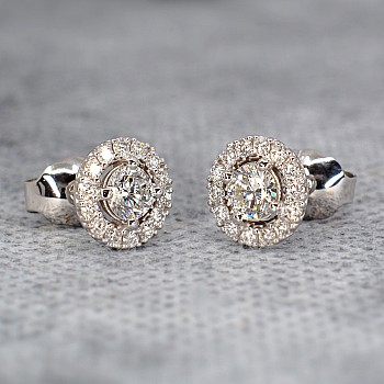 Earrings c1857 in Gold or Platinum with Diamonds