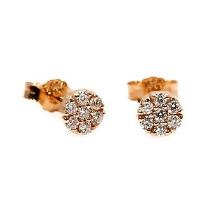 Gold earrings c1940 with diamonds