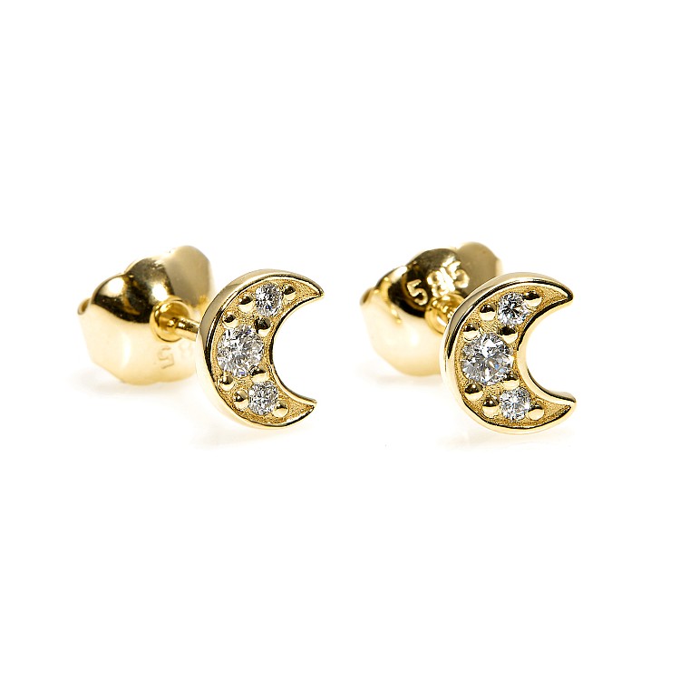 Gold earrings c1944 with diamonds