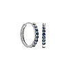 14k White Gold Creole Earrings with Natural Sapphires c1951Sf