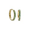 Gold Creole Earrings with Natural Emeralds c1951Sm