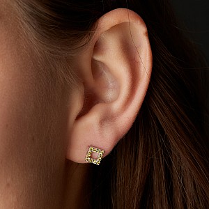 c1953dy Gold Earrings with Yellow Diamonds