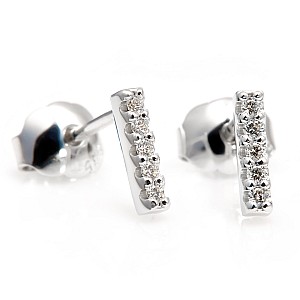 Gold or Platinum Stud Earrings with Natural Diamonds c1975Didi