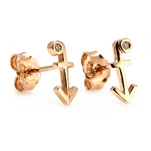 Gold or Platinum Zodiac Stud Earrings with Diamonds c1991